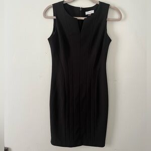 Calvin Klein Black V-Neck Sheath Mini Dress